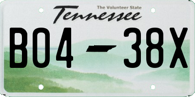 TN license plate B0438X