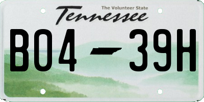 TN license plate B0439H