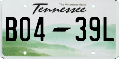 TN license plate B0439L
