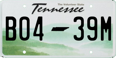 TN license plate B0439M