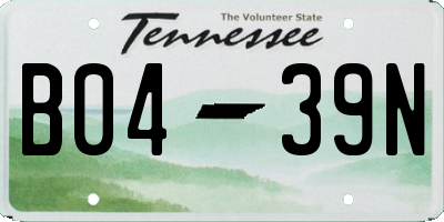 TN license plate B0439N
