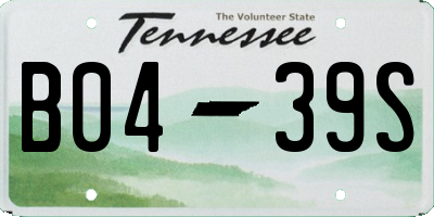 TN license plate B0439S