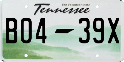 TN license plate B0439X