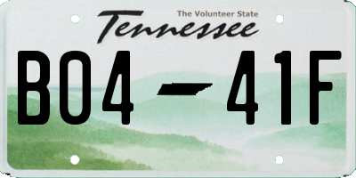 TN license plate B0441F
