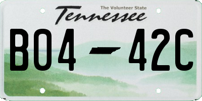 TN license plate B0442C