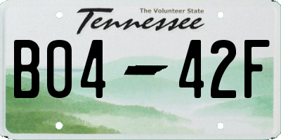 TN license plate B0442F