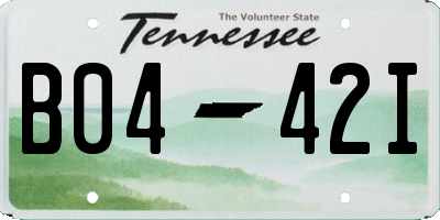 TN license plate B0442I