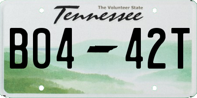 TN license plate B0442T