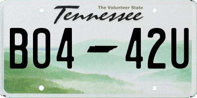 TN license plate B0442U