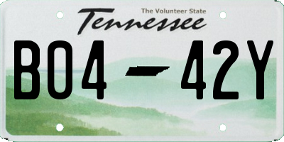 TN license plate B0442Y