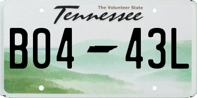 TN license plate B0443L