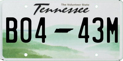 TN license plate B0443M
