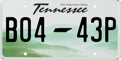 TN license plate B0443P