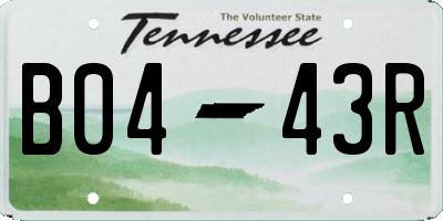 TN license plate B0443R