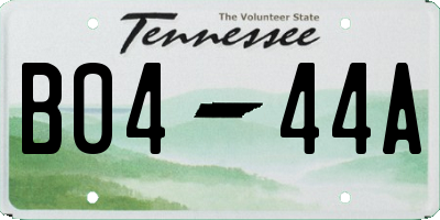 TN license plate B0444A