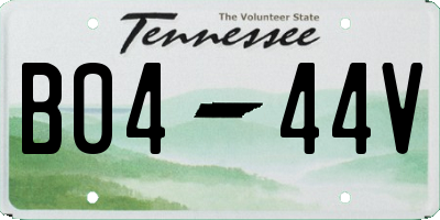 TN license plate B0444V