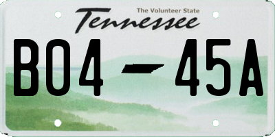 TN license plate B0445A