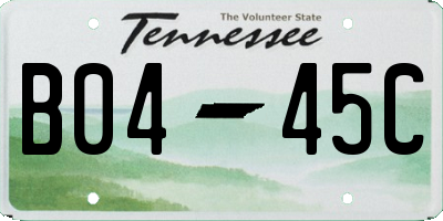 TN license plate B0445C