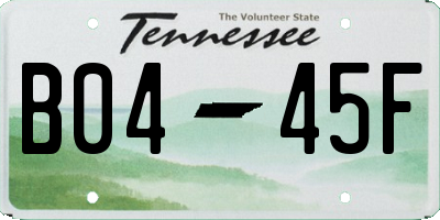 TN license plate B0445F