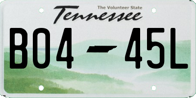 TN license plate B0445L