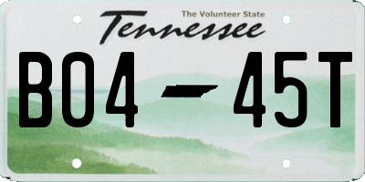 TN license plate B0445T