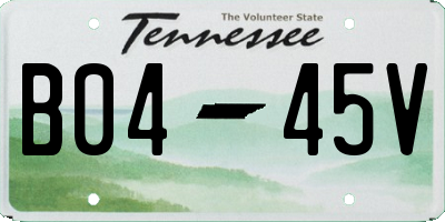 TN license plate B0445V