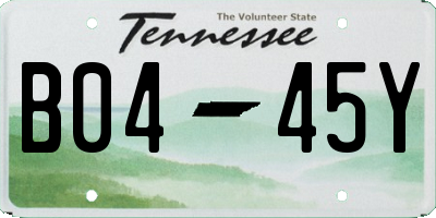 TN license plate B0445Y