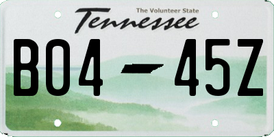 TN license plate B0445Z