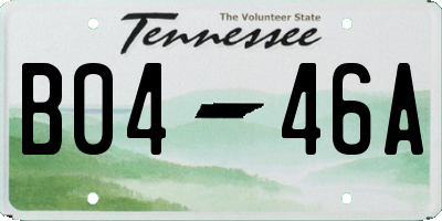 TN license plate B0446A
