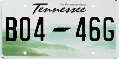 TN license plate B0446G