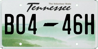 TN license plate B0446H