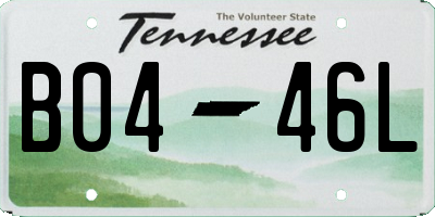 TN license plate B0446L