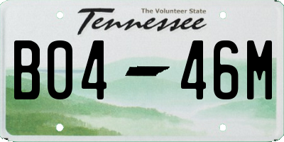 TN license plate B0446M