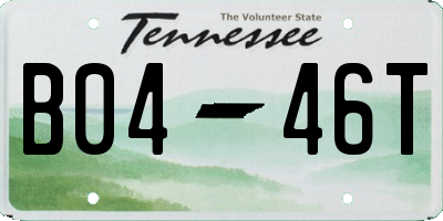 TN license plate B0446T