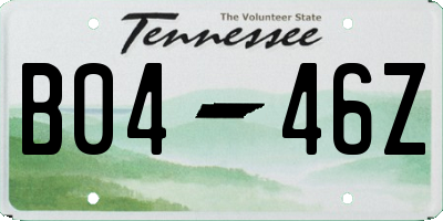 TN license plate B0446Z