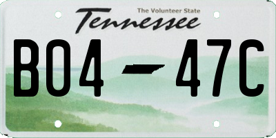 TN license plate B0447C