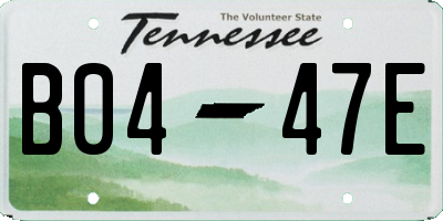 TN license plate B0447E