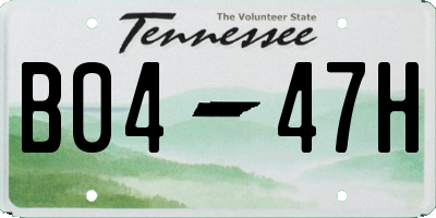 TN license plate B0447H