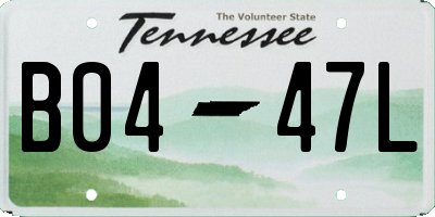 TN license plate B0447L