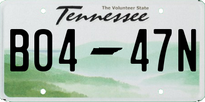 TN license plate B0447N