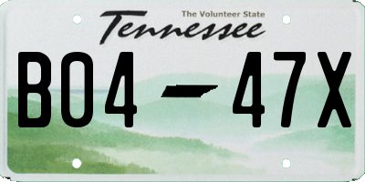 TN license plate B0447X