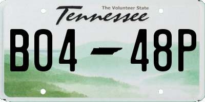 TN license plate B0448P