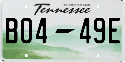 TN license plate B0449E