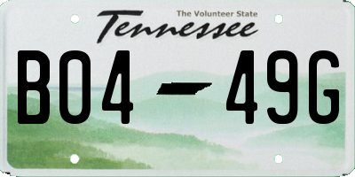 TN license plate B0449G