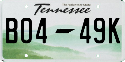 TN license plate B0449K