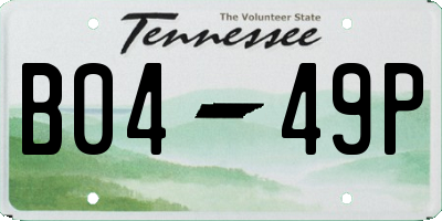 TN license plate B0449P