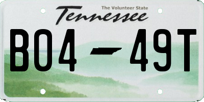 TN license plate B0449T