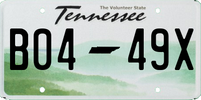 TN license plate B0449X