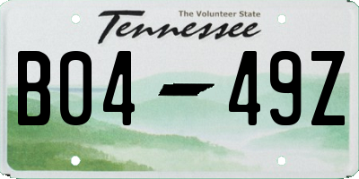 TN license plate B0449Z