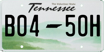 TN license plate B0450H